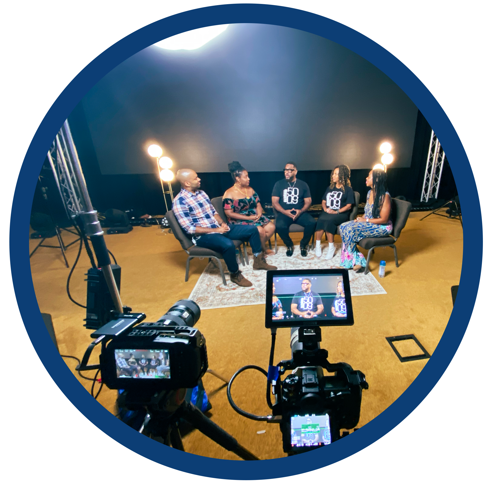 Behind the scenes: filming a panel interview in the studio