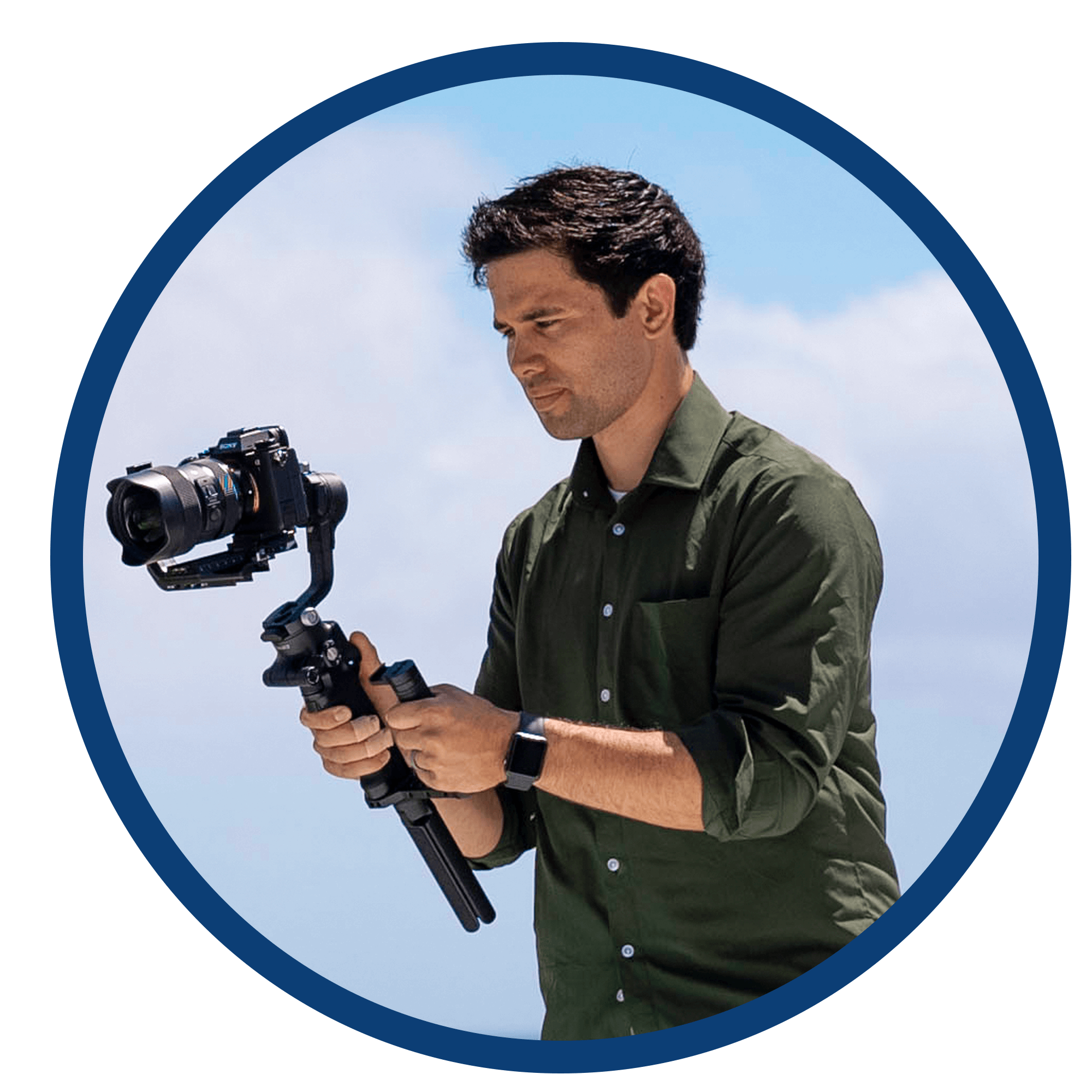 Morgan Scott Creative videographer filming with a gimbal camera